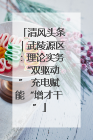 清风头条｜武陵源区：理论实务“双驱动 ” 充电赋能“增才干”
