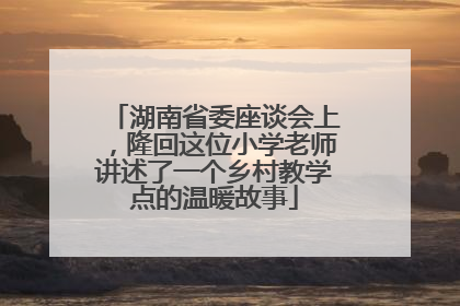 湖南省委座谈会上，隆回这位小学老师讲述了一个乡村教学点的温暖故事
