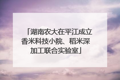 湖南农大在平江成立香米科技小院、稻米深加工联合实验室