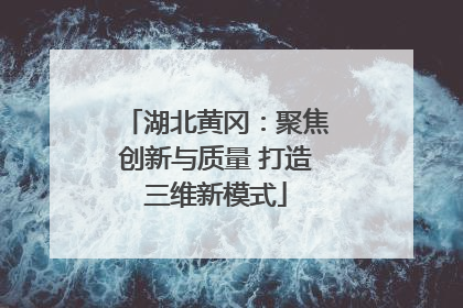 湖北黄冈：聚焦创新与质量 打造三维新模式