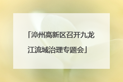 漳州高新区召开九龙江流域治理专题会