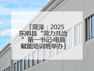 菏泽：2025东明县“菏力共治”第一书记·电商赋能培训班举办