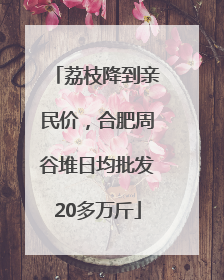 荔枝降到亲民价，合肥周谷堆日均批发20多万斤