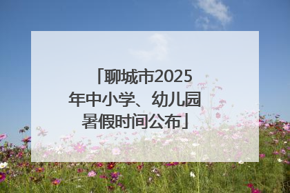 聊城市2025年中小学、幼儿园暑假时间公布