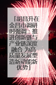 胡昌升在金昌市调研时强调：推进创新链与产业链深度融合 为高质量发展塑造新动能新优势