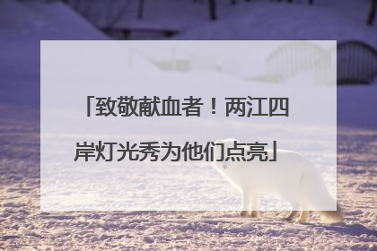 致敬献血者！两江四岸灯光秀为他们点亮