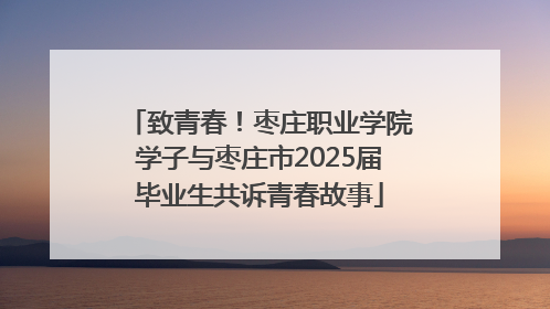 致青春！枣庄职业学院学子与枣庄市2025届毕业生共诉青春故事