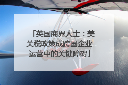 英国商界人士：美关税政策成跨国企业运营中的关键障碍