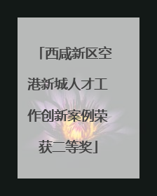 西咸新区空港新城人才工作创新案例荣获二等奖