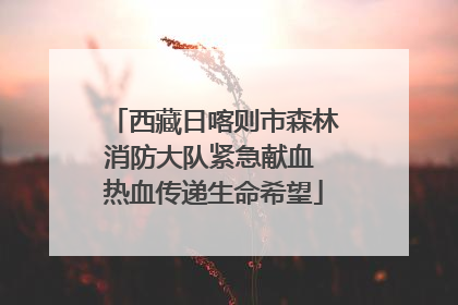 西藏日喀则市森林消防大队紧急献血 热血传递生命希望