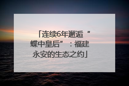连续6年邂逅“蝶中皇后”：福建永安的生态之约
