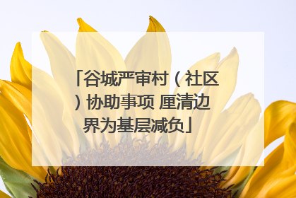 谷城严审村（社区）协助事项 厘清边界为基层减负