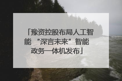 豫资控股布局人工智能 “深言未来”智能政务一体机发布