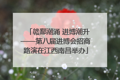 赣鄱潮涌 进博潮升——第八届进博会招商路演在江西南昌举办