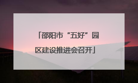 邵阳市“五好”园区建设推进会召开