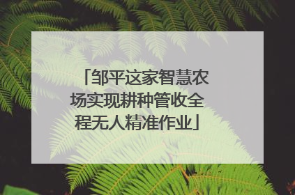 邹平这家智慧农场实现耕种管收全程无人精准作业