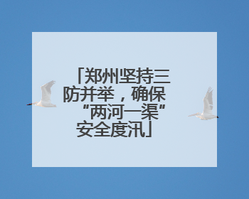 郑州坚持三防并举，确保“两河一渠”安全度汛