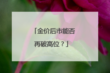 金价后市能否再破高位？