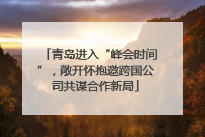 青岛进入“峰会时间”，敞开怀抱邀跨国公司共谋合作新局