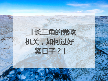 长三角的党政机关，如何过好紧日子？