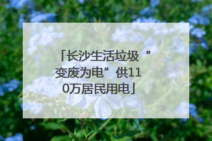长沙生活垃圾“变废为电”供110万居民用电