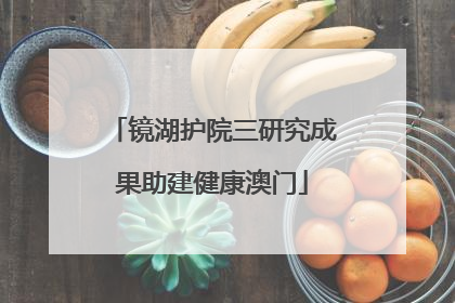 镜湖护院三研究成果助建健康澳门