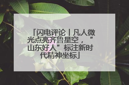 闪电评论丨凡人微光点亮齐鲁星空，“山东好人”标注新时代精神坐标