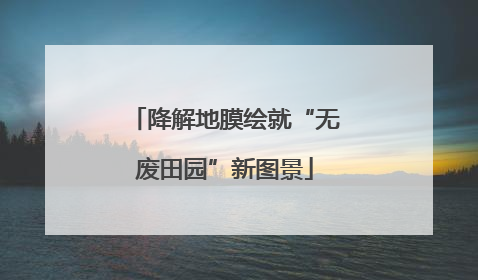 降解地膜绘就“无废田园”新图景