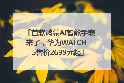 首款鸿蒙AI智能手表来了，华为WATCH 5售价2699元起