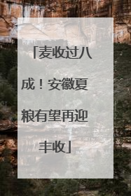 麦收过八成！安徽夏粮有望再迎丰收