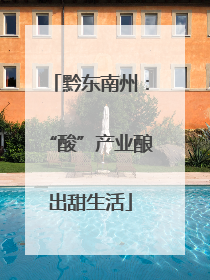 黔东南州：“酸”产业酿出甜生活