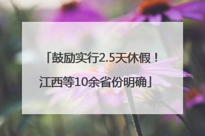 鼓励实行2.5天休假！江西等10余省份明确