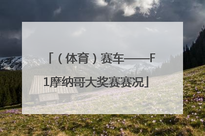 （体育）赛车——F1摩纳哥大奖赛赛况