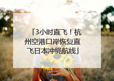 3小时直飞！杭州空港口岸恢复直飞日本冲绳航线
