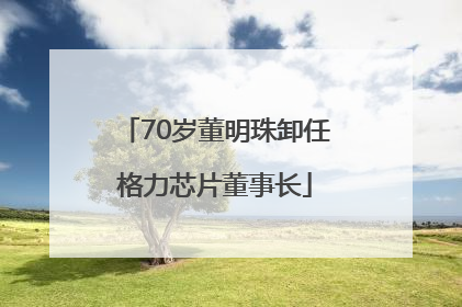 70岁董明珠卸任格力芯片董事长