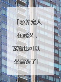 @养宠人 在武汉，宠物也可以坐高铁了