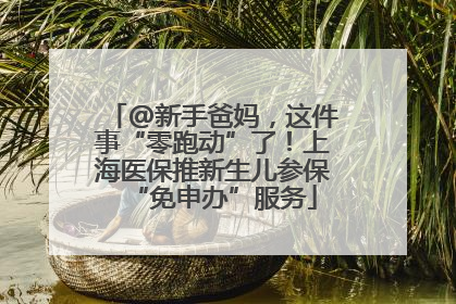 @新手爸妈，这件事“零跑动”了！上海医保推新生儿参保“免申办”服务
