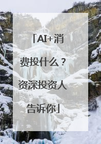 AI+消费投什么？资深投资人告诉你