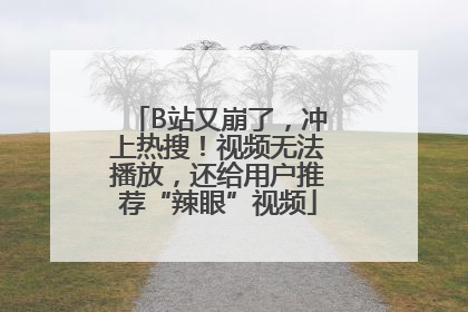 B站又崩了，冲上热搜！视频无法播放，还给用户推荐“辣眼”视频