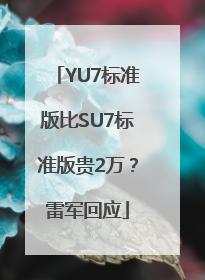 YU7标准版比SU7标准版贵2万？雷军回应